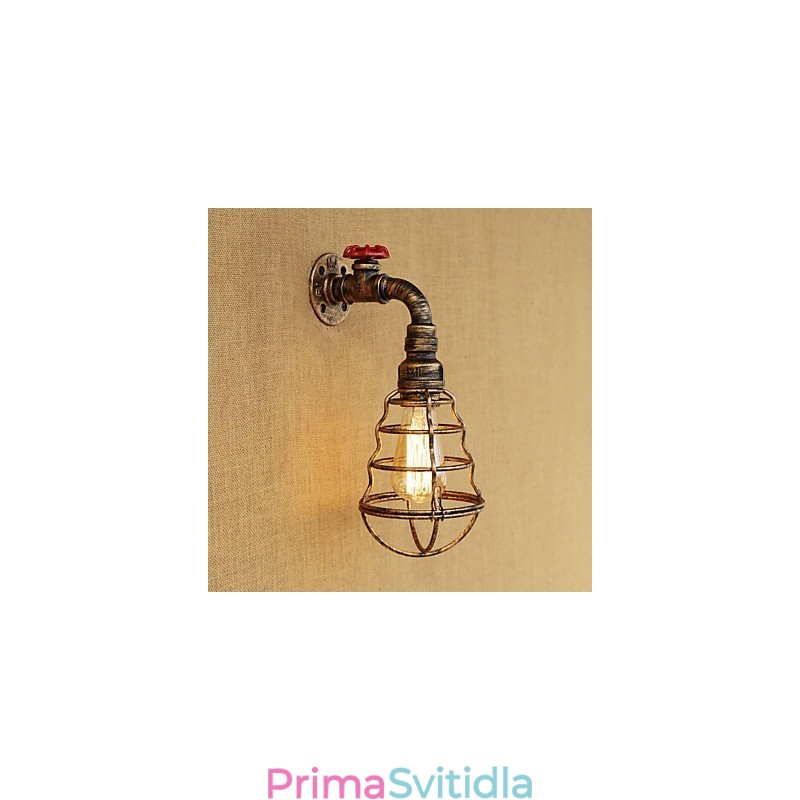 Funkce country retro malby pro nástěnné svítidlo s okolním osvětlením v mini stylu