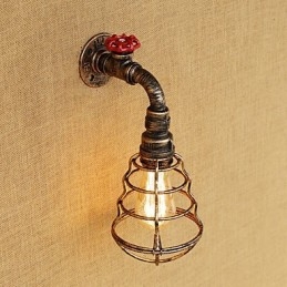 Funkce country retro malby pro nástěnné svítidlo s okolním osvětlením v mini stylu