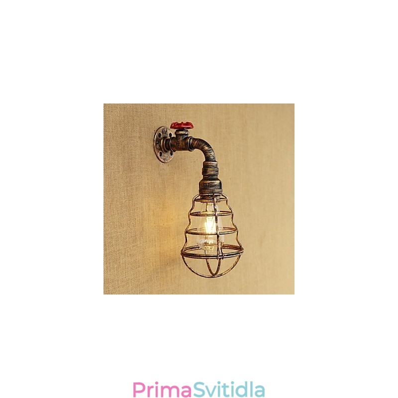 Funkce country retro malby pro nástěnné svítidlo s okolním osvětlením v mini stylu