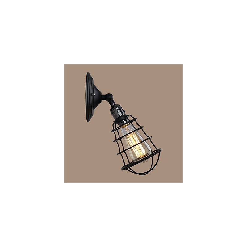 S vypínačem Vintage 1 Lehký Průmysl Černá Kovová Klec Loft Nástěnná lampa Obývací pokoj Jídelna Chodba Kavárna Bary Bar Nástěnné svítidlo