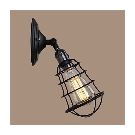 S vypínačem Vintage 1 Lehký Průmysl Černá Kovová Klec Loft Nástěnná lampa Obývací pokoj Jídelna Chodba Kavárna Bary Bar Nástěnné svítidlo S vypínačem Vintage 1 Lehký Průmysl Černá Kovová Klec Loft Nástěnná lampa Obývací pokoj Jídelna Chodba Kavárna Bary Bar Nástěnné svítidlo