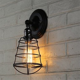 S vypínačem Vintage 1 Lehký Průmysl Černá Kovová Klec Loft Nástěnná lampa Obývací pokoj Jídelna Chodba Kavárna Bary Bar Nástěnné svítidlo