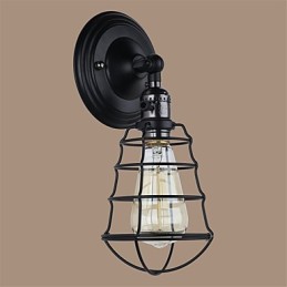 S vypínačem Vintage 1 Lehký Průmysl Černá Kovová Klec Loft Nástěnná lampa Obývací pokoj Jídelna Chodba Kavárna Bary Bar Nástěnné svítidlo