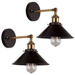 2 ks Kovové nástěnné svítidla Průmyslové nástěnné svítidlo Vintage Edison Simplicity Lamp pro osvětlení Cafe Club Bar