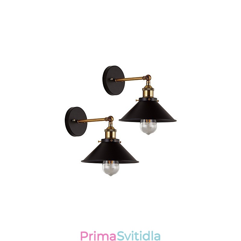2 ks Kovové nástěnné svítidla Průmyslové nástěnné svítidlo Vintage Edison Simplicity Lamp pro osvětlení Cafe Club Bar