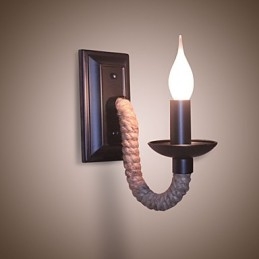 Konopné lano Retro nástěnná lampa Creative Personality Bar Iron Candle Lampa
