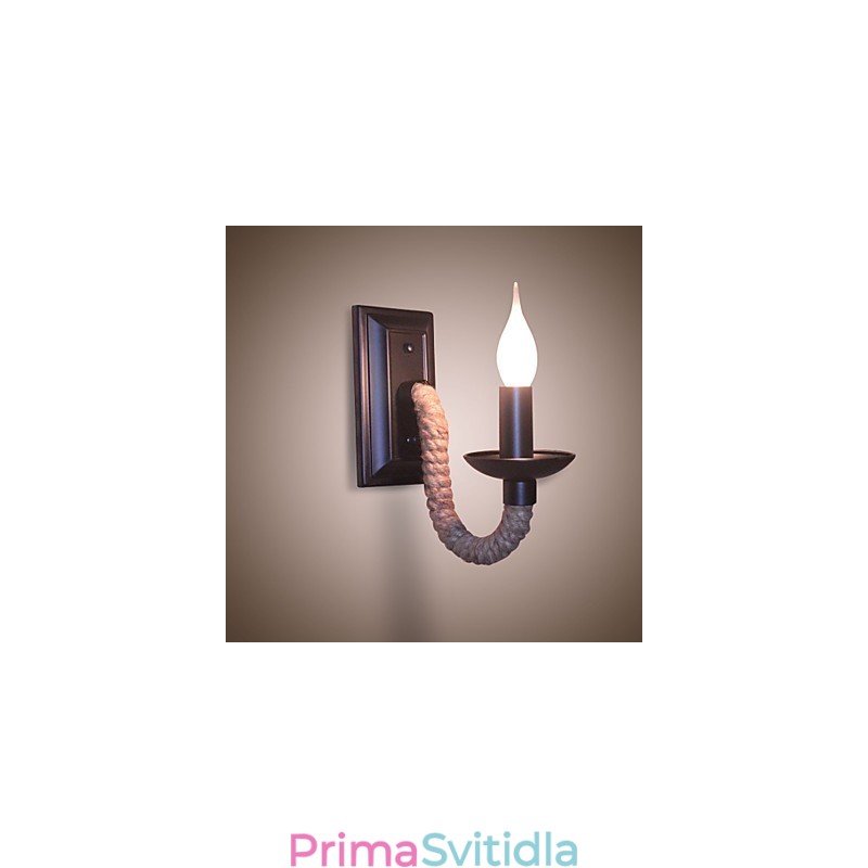 Konopné lano Retro nástěnná lampa Creative Personality Bar Iron Candle Lampa