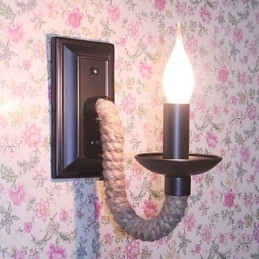 Konopné lano Retro nástěnná lampa Creative Personality Bar Iron Candle Lampa