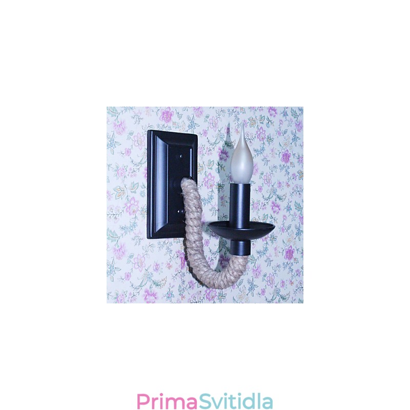 Konopné lano Retro nástěnná lampa Creative Personality Bar Iron Candle Lampa