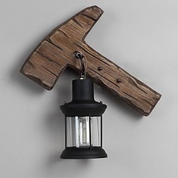 Nástěnná nástěnná lampa s jednou hlavou industriální vintage retro dřevěná barva na kov pro dekoraci nástěnného svítidla Home Hotel Corridor