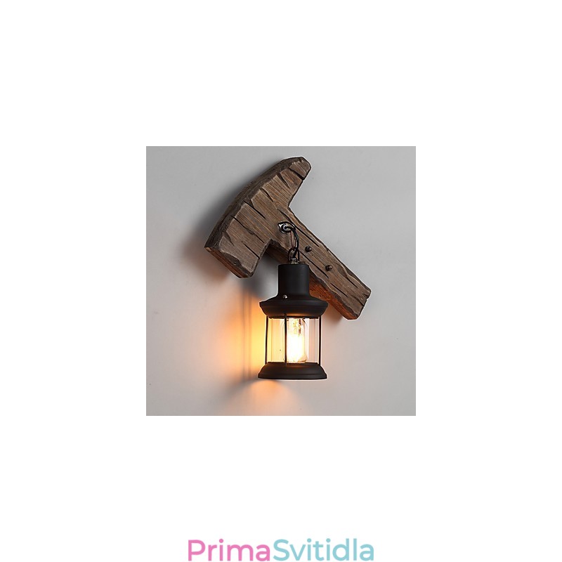 Nástěnná nástěnná lampa s jednou hlavou industriální vintage retro dřevěná barva na kov pro dekoraci nástěnného svítidla Home Hotel Corridor