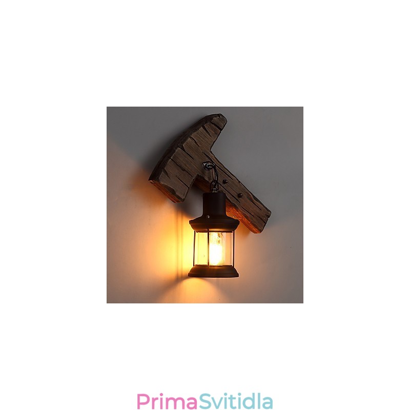 Nástěnná nástěnná lampa s jednou hlavou industriální vintage retro dřevěná barva na kov pro dekoraci nástěnného svítidla Home Hotel Corridor