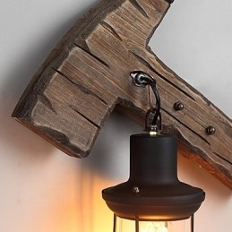 Nástěnná nástěnná lampa s jednou hlavou industriální vintage retro dřevěná barva na kov pro dekoraci nástěnného svítidla Home Hotel Corridor