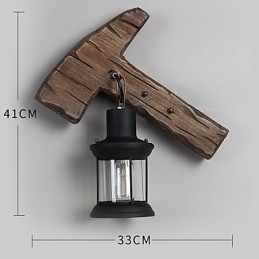 Nástěnná nástěnná lampa s jednou hlavou industriální vintage retro dřevěná barva na kov pro dekoraci nástěnného svítidla Home Hotel Corridor