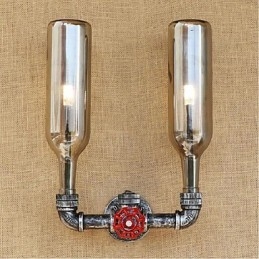 Nástěnná lampa na láhev s vodou světle šedá