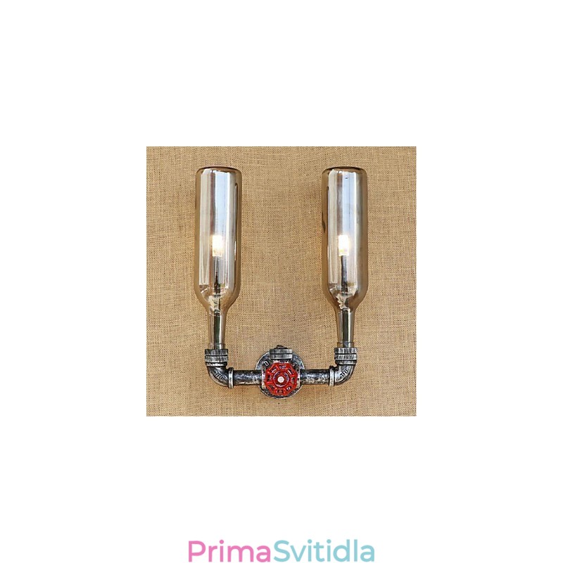 Nástěnná lampa na láhev s vodou světle šedá