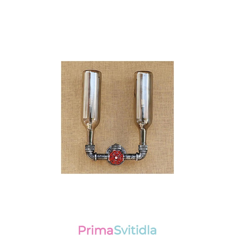 Nástěnná lampa na láhev s vodou světle šedá