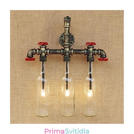 Retro průmyslový spínač větru Nástěnná lampa láhev s vodou Retro průmyslový spínač větru Nástěnná lampa láhev s vodou