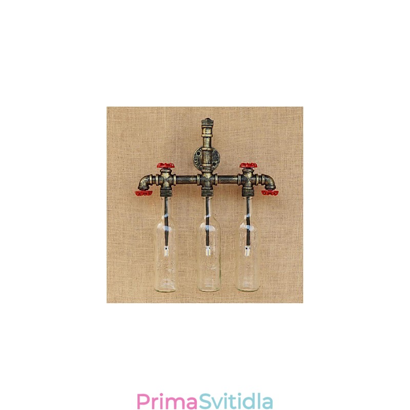 Retro průmyslový spínač větru Nástěnná lampa láhev s vodou