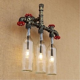 Retro průmyslový spínač větru Nástěnná lampa láhev s vodou