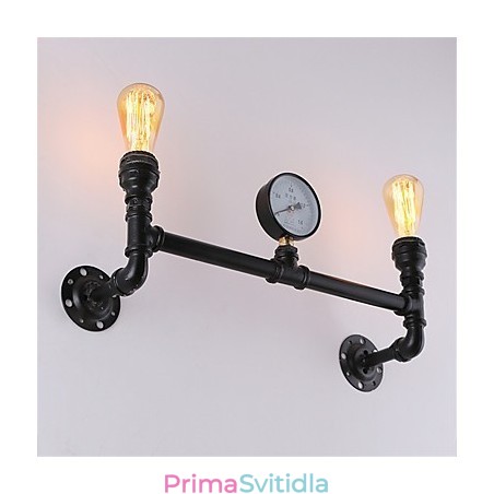 Vintage Industrial Pipe Nástěnná světla Černá kreativní světla Restaurace Kavárna Bar Dekorační osvětlení se 2 světlými lakovanými povrchy Vintage Industrial Pipe Nástěnná světla Černá kreativní světla Restaurace Kavárna Bar Dekorační osvětlení se 2 světlými lakovanými povrchy