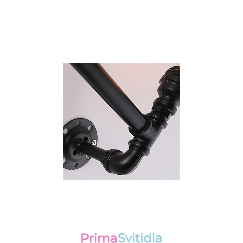 Vintage Industrial Pipe Nástěnná světla Černá kreativní světla Restaurace Kavárna Bar Dekorační osvětlení se 2 světlými lakovanými povrchy
