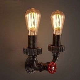 2 hlavy Vintage průmyslová kovová nástěnná světla Restaurace Kavárna Bar Dekorační osvětlení