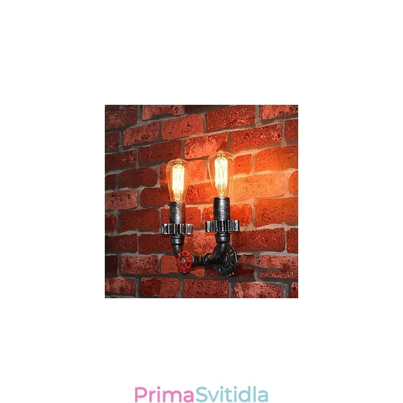 2 hlavy Vintage průmyslová kovová nástěnná světla Restaurace Kavárna Bar Dekorační osvětlení