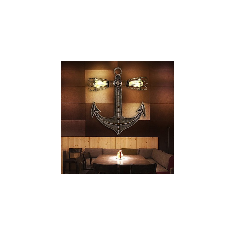 Vintage průmyslová nástěnná světla Dřevěná loď Kotva Tvar Kreativní restaurace Kavárna Bar Dekorační osvětlení