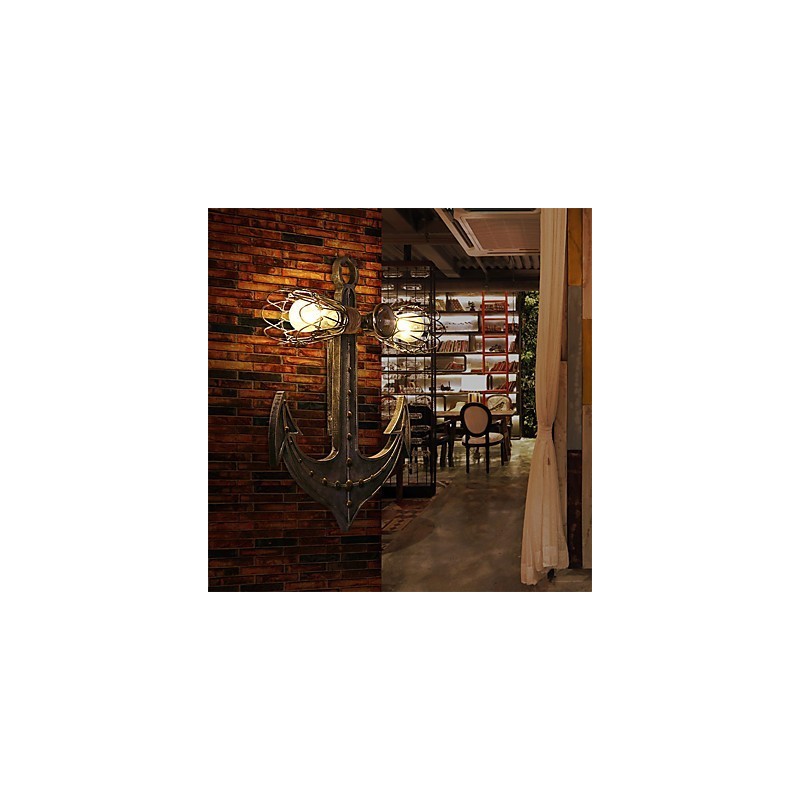 Vintage průmyslová nástěnná světla Dřevěná loď Kotva Tvar Kreativní restaurace Kavárna Bar Dekorační osvětlení