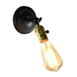 Železná nástěnná lampa Černá Jednoduchá retro nástěnná lampa Jednohlavá dekorativní nástěnná lampa evropského stylu