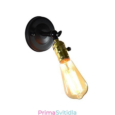 Železná nástěnná lampa Černá Jednoduchá retro nástěnná lampa Jednohlavá dekorativní nástěnná lampa evropského stylu Železná nástěnná lampa Černá Jednoduchá retro nástěnná lampa Jednohlavá dekorativní nástěnná lampa evropského stylu