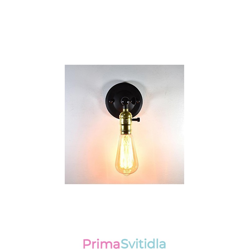 Železná nástěnná lampa Černá Jednoduchá retro nástěnná lampa Jednohlavá dekorativní nástěnná lampa evropského stylu