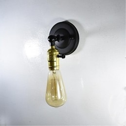 Železná nástěnná lampa Černá Jednoduchá retro nástěnná lampa Jednohlavá dekorativní nástěnná lampa evropského stylu