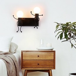 Tvar robota Vintage Metal Industrial Loft Rustikální nástěnné svítidlo Bar Kavárna Vstupní hala Nástěnná lampa Černá Bílá Volitelné