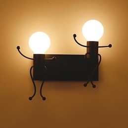 Tvar robota Vintage Metal Industrial Loft Rustikální nástěnné svítidlo Bar Kavárna Vstupní hala Nástěnná lampa Černá Bílá Volitelné