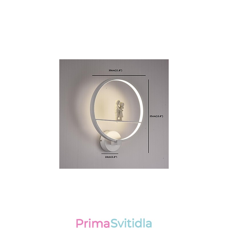Integrované moderní moderní nástěnné nástěnné svítidlo s okolním osvětlením v mini stylu