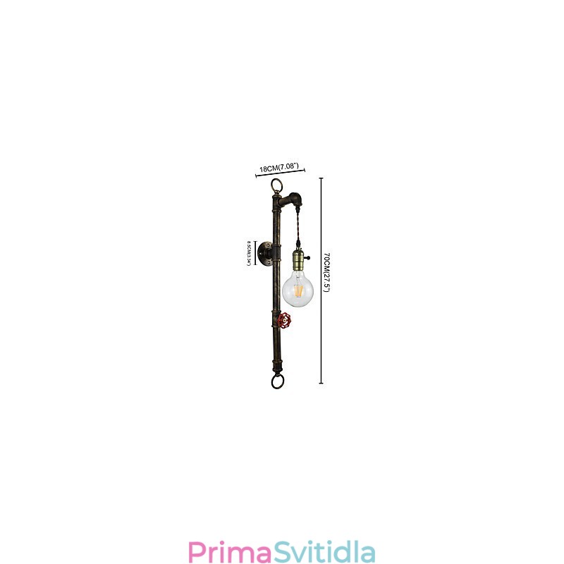 Nástěnné světlo Nástěnné svítidla Nástěnné železo Nástěnná lampa Němá černá lampa se světelným mečem na zdi