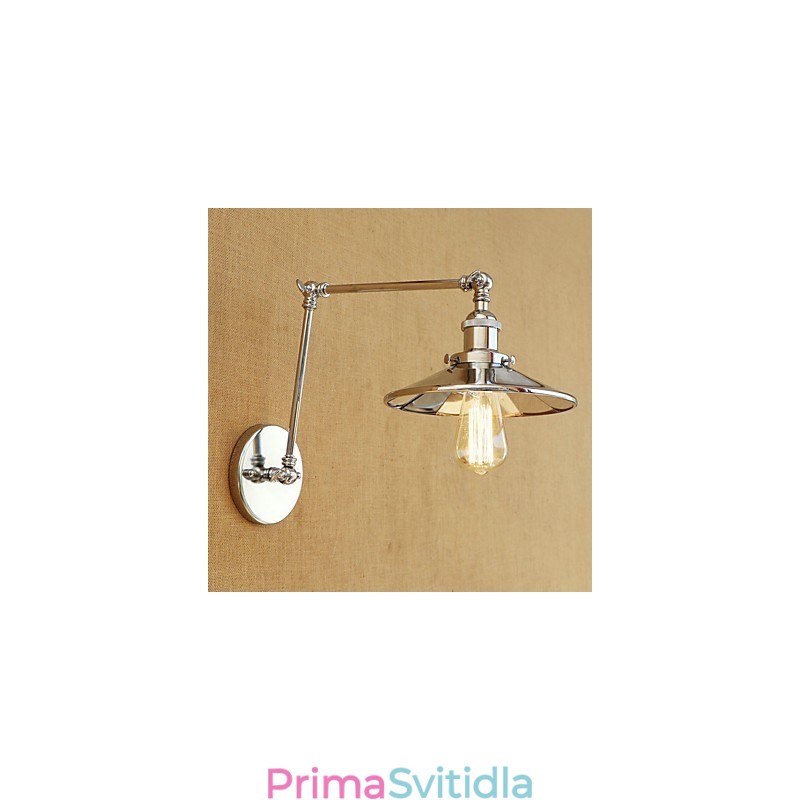 Rustic Lodge Country Retro galvanicky pokovená funkce pro okolní světlo s otočným ramenem v mini stylu
