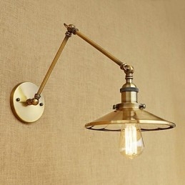 Rustic Lodge Country Retro galvanicky pokovená funkce pro okolní světlo s otočným ramenem v mini stylu