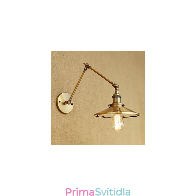 Rustic Lodge Country Retro galvanicky pokovená funkce pro okolní světlo s otočným ramenem v mini stylu