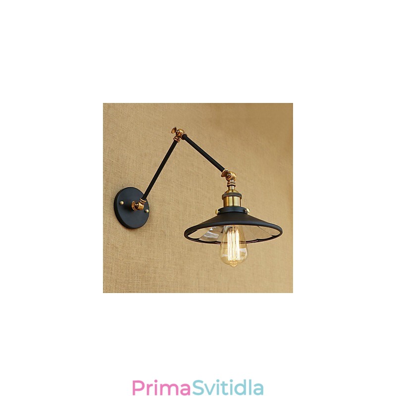 Rustic Lodge Country Retro galvanicky pokovená funkce pro okolní světlo s otočným ramenem v mini stylu
