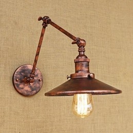 Rustic Lodge Country Retro galvanicky pokovená funkce pro okolní světlo s otočným ramenem v mini stylu
