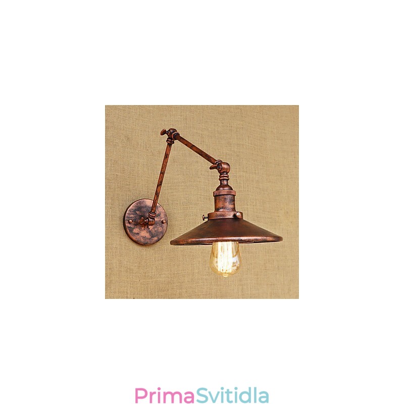 Rustic Lodge Country Retro galvanicky pokovená funkce pro okolní světlo s otočným ramenem v mini stylu
