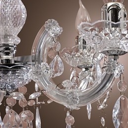 Upligh Chrome stropní lampa Světlo na svíčku Akrylové svítidlo Lustrový přívěsek