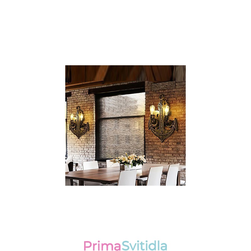 Vintage průmyslová nástěnná svítidla Tvar dřevěného ozubeného kola Kreativní otočná světla Restaurace Kavárna Bar Dekorační osvětlení