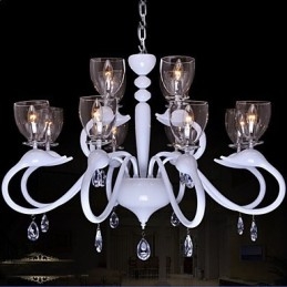 Křišťálové svítidlo v evropském stylu Individuality Creative Swan 12 Light Lustr