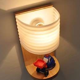 Jednoduchá nástěnná lampa Noční stolní lampa se skleněným stínidlem a masivním dřevem do ložnice Komoda Obývací pokoj Dětský pokoj Kolej Konferenční stolek Knihovny