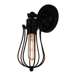 Malovaná ocelová nástěnná lampa němá černá americká káva dekorace retro nástěnná lampa světelný meč na zdi