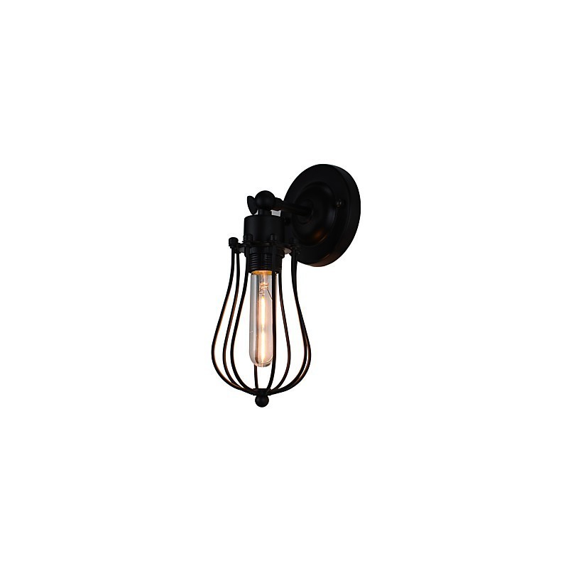 Malovaná ocelová nástěnná lampa němá černá americká káva dekorace retro nástěnná lampa světelný meč na zdi